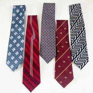 Seta Zone Seta Silk Mens Tie Necktie Multicolor Patterns Lot of 5 Silk